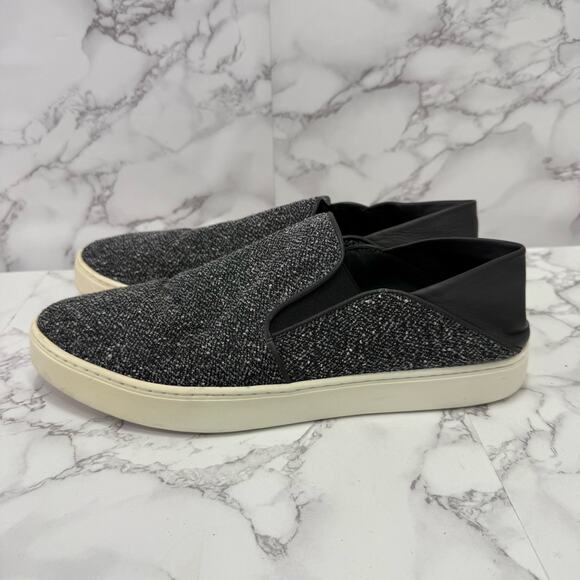 Vince. Women's Slip On Shoes sz 10 Wool Silk Leather Gray 25-OO - Picture 4 of 10